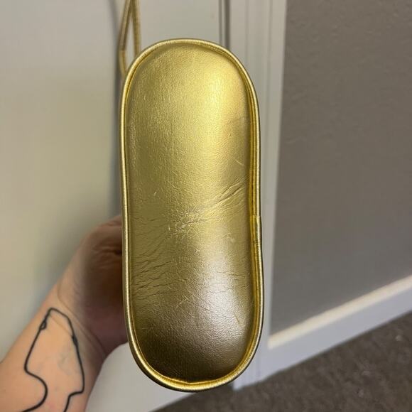 5/$100 Vintage Anne Klein Gold Genuine Leather Mini Evening Bag 2 - Picture 7 of 12